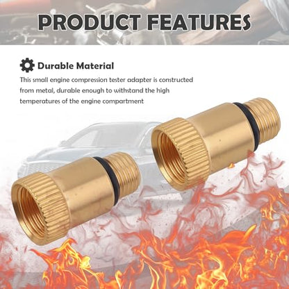 2PCS Compression Tester Adapter,M12x1.25 Spark Plug Tool Adapter with O-Ring Seal,Universal Compression Gauge Fitting Car Accessories for Truck Motorcycle Small Engine (2PCS) - color: 2PCS