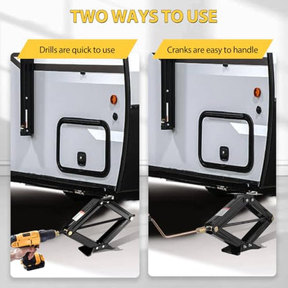 RV Scissor Jack Stabilizer 6500lb Heavy Duty 24" RV Trailer Stabilizer Leveling Scissor Jack for RV Camper with Crank Handle - 4Pack - size: 24’‘ 4pc