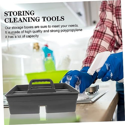 Uonlytech Portable Hand-held Cleaning Tool Organizer for Home Sturdy Storage Box with Handle for Cleaning Supplies and Car Repair Tools for Kitchen Bathroom and Pantry Organization