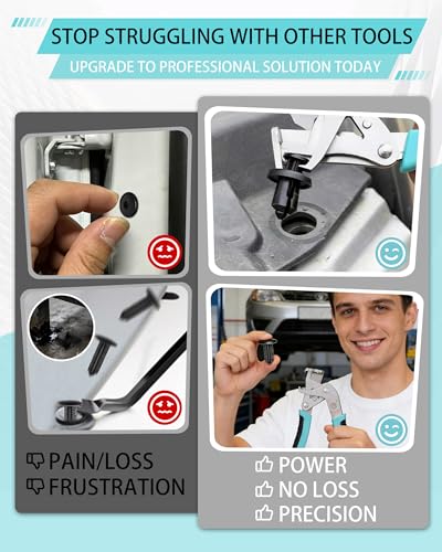 Car Clip Pliers and Disassembly Tools, 2.3" Multi-Functional Trim Removal Tool for Automotive Door Panel Dashboard Fasteners, Compact Design with Non-Slip Rubber Handle 2026