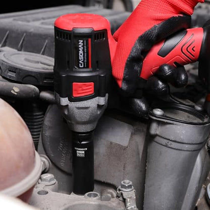 CASOMAN 14PCS 1/2" Drive Deep Impact Socket Set, SAE, 6-Point, CR-MO, 3/8" to 1-1/4", for Auto Repair, Mechanic, with Portable Case, Easy-to-Read Size Markings, Rugged Construction - size: 9.5mm to 31.8mm