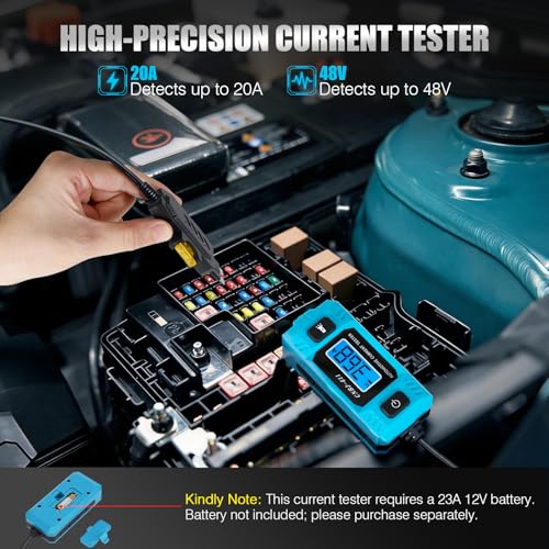 PIFOOG Automotive Circuit Tester Car Test Light with Digital 3v-90v Display, High Precision Auto Fuse Relay Tester Electrical Current Fault Probe Checker Testing Tool LCD Front Lighting Max 20A 48V