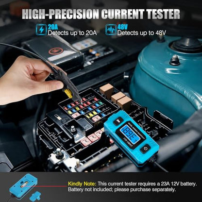 PIFOOG Automotive Circuit Tester Car Test Light with Digital 3v-90v Display, High Precision Auto Fuse Relay Tester Electrical Current Fault Probe Checker Testing Tool LCD Front Lighting Max 20A 48V