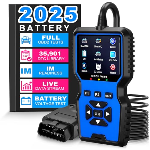 OBD2 Scanner Tool, Upgraded V519 Vehicle Code Reader for Check Engine Light Clear Fault Codes, Live Data Professional OBDII Scan Tool for 1996 OBD2 Protocol Vehicle, Blue