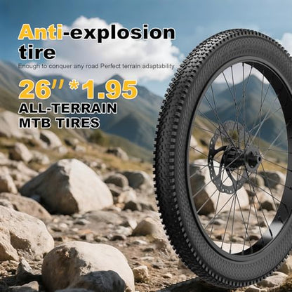 2-Pack Mountain Bike Tires Replacement 20/24/26-inch Bike Tire with Anti-Stab Weave, Folding Mountain Bicycle Tires and Tubes - color: 26x1.95