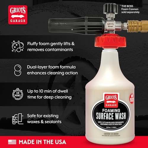 Griot's Garage BOSS Foaming Surface Wash for Car Cleaning and Detailing, Compatible with the BOSS Foam Cannon Auto-Mix System, 35oz - size: 35 Fl Oz (Pack of 1)