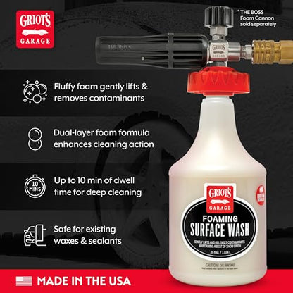 Griot's Garage BOSS Foaming Surface Wash for Car Cleaning and Detailing, Compatible with the BOSS Foam Cannon Auto-Mix System, 35oz - size: 35 Fl Oz (Pack of 1)