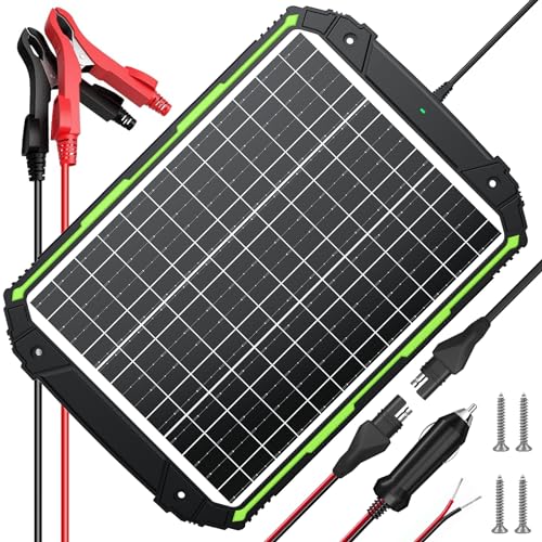 Sun Energise 25W 12V Solar Powered Battery Charger & Maintainer, Built-in Smart MPPT Charge Controller, Waterproof 25 Watt 12 Volt Solar Panel Trickle Charging Kits for Car Auto Boat RV Marine Trailer - size: 25W PRO