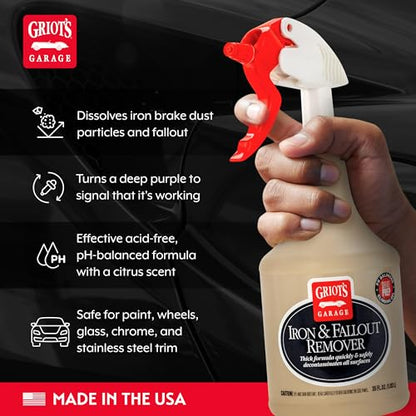 Griot's Garage Car Surface Cleaning Kit, Includes Iron and Fallout Remover, Brilliant Finish Synthetic Detailing Clay Pad, Speed Shine Auto Detailer, 3 PFM Edgeless Detailing Towels, 11699