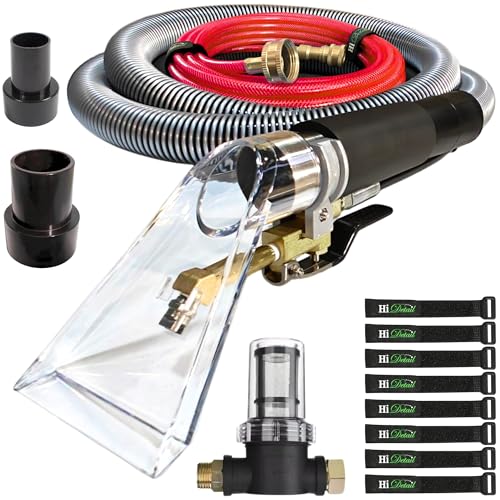 Hi Detail Shop Vac Extractor Kit with Wand and Hose, Adapter Converts Vacuum to carpet & upholstery Extractor for auto detailing & home (50 Ft Waterline, 15 Ft Vac Hose) - size: 50 Ft Waterline, 15 Ft Vac Hose