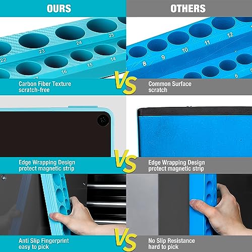 DURATECH Magnetic Socket Organizer Set, 1/2" Drive SAE & Metric Socket Holders, Tool Box & Cart, Holds 35 Sockets - size: 2pc 1/2" Metric&SAE