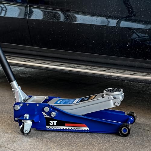 3 Ton Low Profile Hydraulic Floor Jack, Heavy Duty Steel Dual Piston Quick Lift Pump, CE Certified - size: 3T - Low Profile (3.1" Min Height)