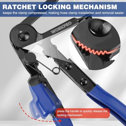 WORKPRO Flexible Hose Clamp Pliers | 27” Hose Clamp Tool Spring Clamp Pliers Automotive Clamp Removal Tool for Car Coolant Hose and Water Pipe
