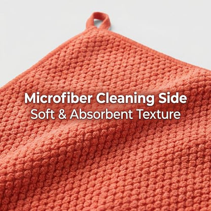 Upgrade Fine Grade Clay Bar Towel Car Decontamination Towel, Red and Black, 12" x 12"