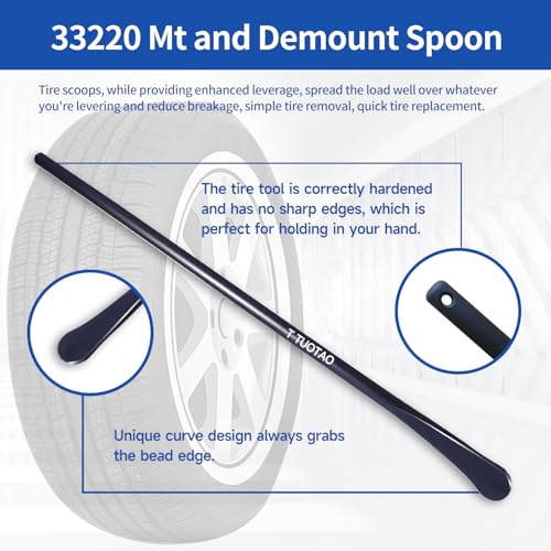 2 PCS 30" 33220 Heavy Duty Tire Iron Set - Solid Steel Tire Spoons for Semi Trucks, Cars, Motorcycles, ATVs & Farm Equipment - Heat Treated, Rust Proof, Non-Slip Grip - Roadside Emergency Tool Kit