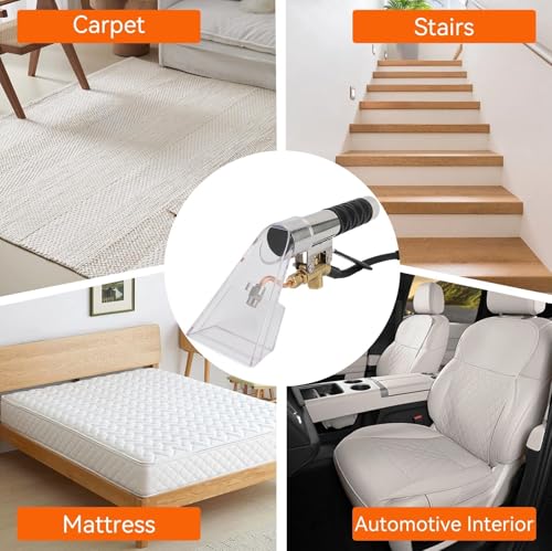 Carpet Extractor Hand Tool, Stainless Steel Upholstery Carpet Cleaning Extractor Machine Detailing Tool Hand Wand Auto Furniture Hand Tool for Stairs Mattresses Car Interior Decorations