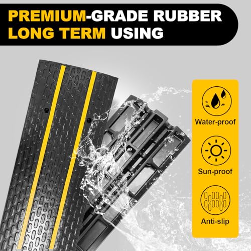 Rubber Driveway Ramps, Heavy Duty 66139lbs Weight Capacity Low Profile Car Ramps, Threshold Ramp for Loading Dock, Garage, Sidewalk, Truck, Scooter, Bike, Motorcycle & Wheelchair