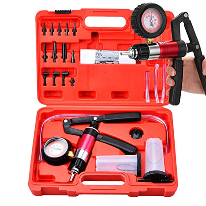 beduan 23pcs Brake Bleeder Kit Hand Held Vacuum Pump Tester, Including 2 Bottles, High Pressure Bleeder for Automotive