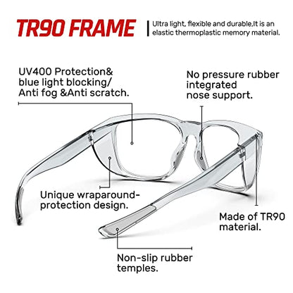 Safety Glasses Anti-Fog Goggles Protective Eyewear Anti Blue Light Protection Glasses For Women And Men - color: Grey