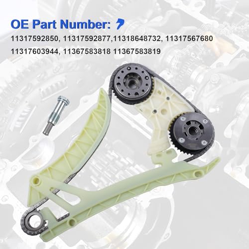 Timing Chain Kit for BMW N20 N26 2.0L Turbo Engine, Fits 2011-2017 328i 528i X1 X3 X4 X5, Includes Guides Tensioner, OE Replaces - color: 2.0L Timing Chain Kit