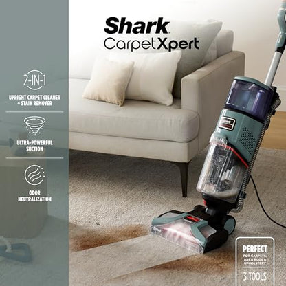 Shark CarpetXpert | Upright Carpet, Area Rug & Upholstery Cleaner | Carpet Shampooer with Handheld Spot & Stain Eliminator | 3 Cleaning Tools | Slate Green | EX151 - style: CarpetXpert HairPro + Spot & Stain