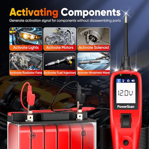 Autel PowerScan PS100 Power Circuit Probe Kit 2026, for All 12V 24V Cars | Automotive Relay Tester Electrical Wire Tracer, Breaker Finder Multimeter, Ground Check Activate Component, 40ft Cable