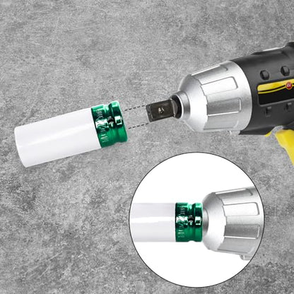 Okllen 4Pcs 1/2 Inch Drive Lug Nut Socket Set, Wheel Protector Thin Wall Socket, 17mm, 19mm, 21mm, 22mm, Impact Socket, CR-MO Steel
