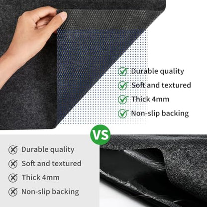 Towallmark Garage Floor Mat 7.4' x 17', Thick Premium Felt with Waterproof Backing, Heavy Duty Oil Absorbent Non-Slip Mat Protects Garage Floor for Large SUV, MPV, Pickup Truck & RV - size: 7.4' x 17'