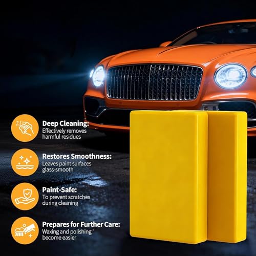 4-Piece Premium Clay Bar Car Detailing Kit - 16oz Clay Lubricant Spray & 10 Lubricant Tablets, Safe for Paint, Glass, Wheels - Removes Contaminants, Sap, Dust for a Smooth Glossy Finish