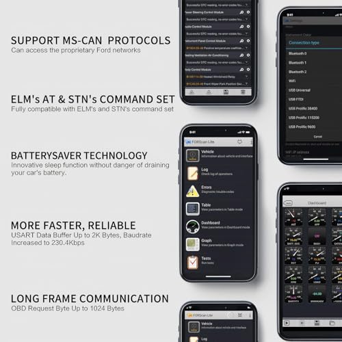 Vgate vLinker FD+ OBD2 Bluetooth Adapter – Diagnostic Code Reader for iOS, Android & Windows (Supports MS-CAN, ELM327) - size: FD+ BLE4.0 - Android & iOS & Windows