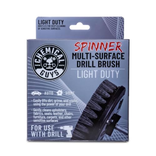 Chemical Guys, Light Duty Spinner Drill Brush Attachment, Multi-Surface | Fits any standard drill to power-scrub upholstery, fabric and carpet, gently lifting stains without hand fatigue - style: Light Duty