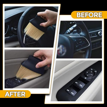 2PCS Car Detailing Brush, Automotive Interior Dusting Brush, Soft Car Interior Cleaning Tool for Dashboard Interior, Leather, Keyboard, Scratch-Free - size: 2PCS-A