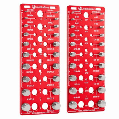 Thread Checker, 60 Nut and Bolt Thread Checker, 20 Standard & 20 Metric & 20 Drill/Screw Gauge, Bolt Size Finder, Wall-Mountable Bolt Thread Identifier Gauge with Inch & CM Ruler - size: 60 Thread Checker