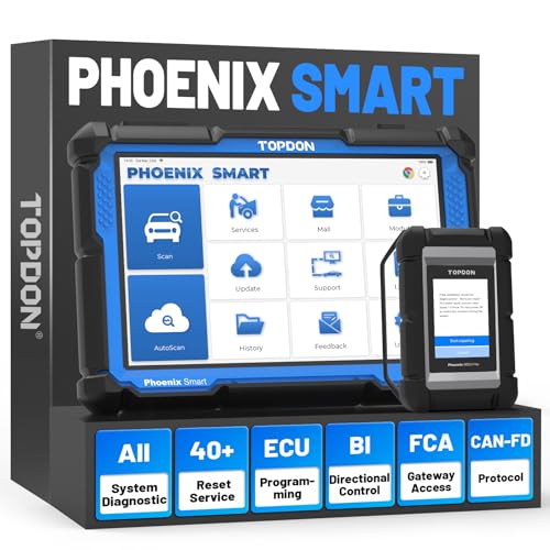 TOPDON Phoenix Smart OBD2 Scanner, Scan Tool for ECU Programming & Coding | Car Bidirectional Diagnostic Tool for 200+ Brands, CAN-FD & DoIP, Topology Mapping & ADAS Compatibility, 2 Years Free Update