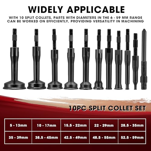 KOOPOOL Slide Hammer Pilot Insert for Effortless Inner Internal Bearing Removal Tool Set, 16-Piece Blind Hole Collet Bearing Race & Seal Puller Extractor Kit (Red) - color: Red