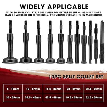 KOOPOOL 16Pc Blind Hole Bearing Puller Kit – Slide Hammer, Collet Set (Red) | 16-pcs blind hole bearing and seal puller set with slide hammer and collet inserts. Removes inner bearings effortlessly - color: Red