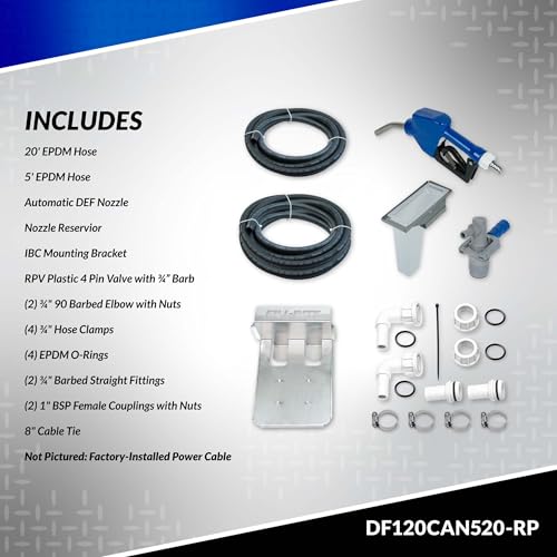 Fill-Rite DF120CAN520-RP 120V 8 GPM Diesel Exhaust Fluid (DEF) Transfer Pump w/Tote Mount Package, Automatic Nozzle, & RPV Dispense Coupler - style: 120V Tote Mount w/RPV