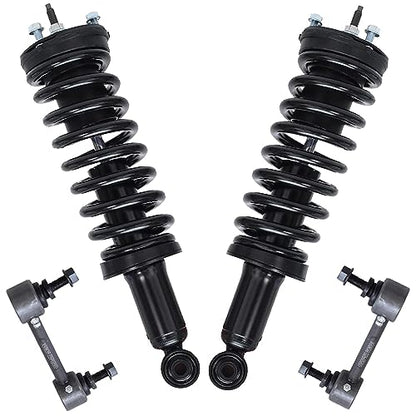 Detroit Axle - RWD Front Struts Kit for 2004-2012 Chevrolet Colorado GMC Canyon 2 Ready Struts w/Coil Spring 2 Sway Bar End Links 2005 2006 2007 2008 2009 2010 2011 Replacement Suspension - 4pc Set - size: 10081-4-DA/ sway kit