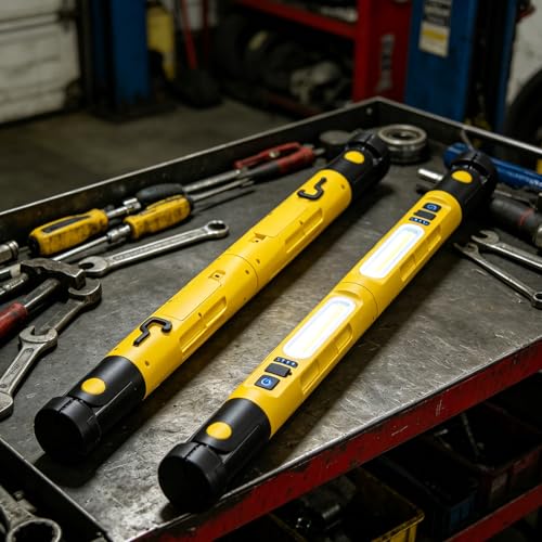 Magnetic LED Work Light 5200mAh Underhood Repair Split Portable Light | charge mobile phone,360° Rotatable , 5 Lighting Modes , Hook Design, 3000LM Work Light for Garage, Workshop, Car Inspection