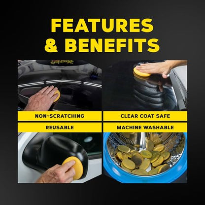 Meguiar's W0004 Supreme Shine 4" Foam Applicator Pads – 4 Count (Pack of 6) - size: (Pack of 6)