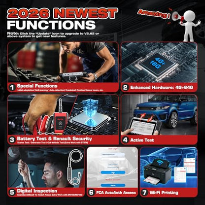 2026 Autel Scanner MaxiCOM MK808BT PRO, V2.0 Bidirectional Diagnostic Scan Tool as MK900BT, 33ft BT of MK900 MX900 MK808S MX808S, 3000+ Active Test, 28+ Reset, Injector Coding, All Systems, FCA, OS 11