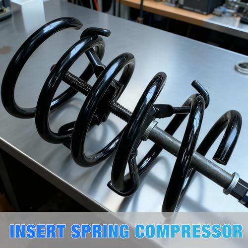 Coil Spring Compressor Tool Set, Heavy-Duty Automotive Strut Spring Compression Tool for Macpherson Suspension Repair, Fits 3/4” Diameter Springs, with Carrying Case