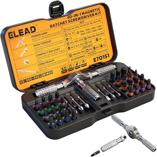 40 in 1 Magnetic Ratchet Screwdriver Set, Multi Bit Magnetic Ratcheting Screwdriver Set with Detachable Ratchet Handle, Repair Tool Kit for Computer Bicycle Furniture DIY - style: 40-in-1 Multi-Use Kit