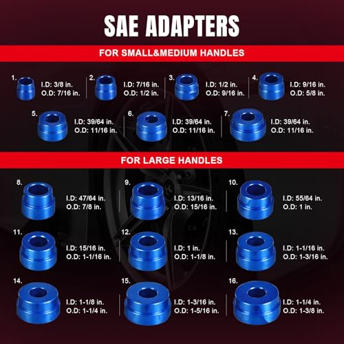 Big RED Bearing Press Kit,33pc Bearing Race and Seal Driver Set with Metric SAE Adapters, Seal Driver Set with 3 Knurled Handles, Bushing Driver Set for Wheel Bearing Installation - color: Red