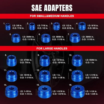 Big RED Bearing Press Kit,33pc Bearing Race and Seal Driver Set with Metric SAE Adapters, Seal Driver Set with 3 Knurled Handles, Bushing Driver Set for Wheel Bearing Installation - color: Red