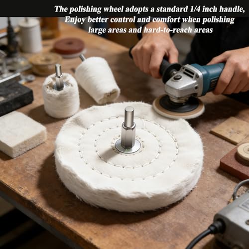 6PCS Buffing Wheel for Drill, Multi-Specification Aluminum Wheel Polishing Kit,Buffing Pads for Buffing & Polishing Metal, Wood, Ceramic, Stainless Steel, and Glass - size: 6pcs