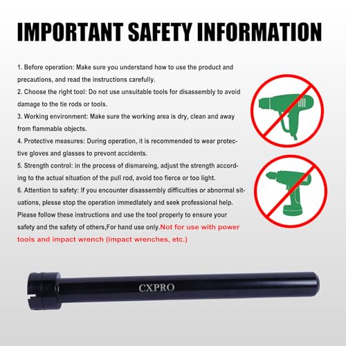 Inner Tie Rod Removal Tool Kit, Inner Tie Rod Tool Set with 12 Crowfoot Adapters 1/2 Inch Drive Tube for Tie Rods Remove & Install Cars
