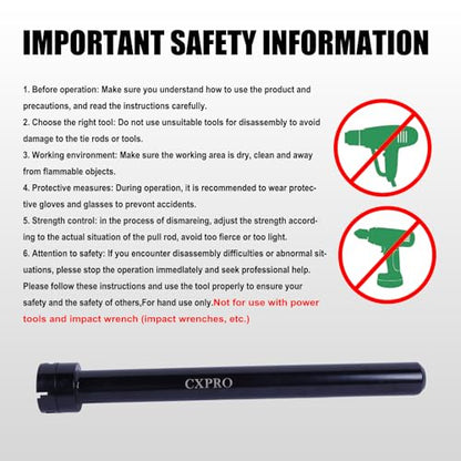 Inner Tie Rod Removal Tool Kit, Inner Tie Rod Tool Set with 12 Crowfoot Adapters 1/2 Inch Drive Tube for Tie Rods Remove & Install Cars