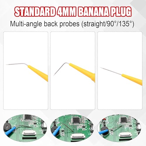 30pcs Back Probe Kit, Multimeter Back Probe Pins with Test Leads and Banana Plug to Copper Alligator Clips, Automotive Electrical Circuit Diagnostic Tool Set for Car Repair - color: 30pcs-colorful