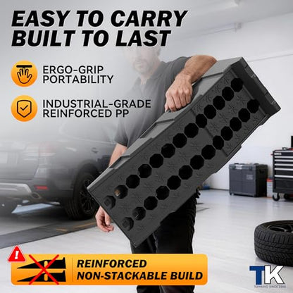 Car Ramps for Oil Changes and Vehicle Lift, 7.1 Inch Lift, 11.1 Inch Wide Tire Heavy Duty Ramps for SUV & Truck, 16,000 lbs Capacity, 2pcs